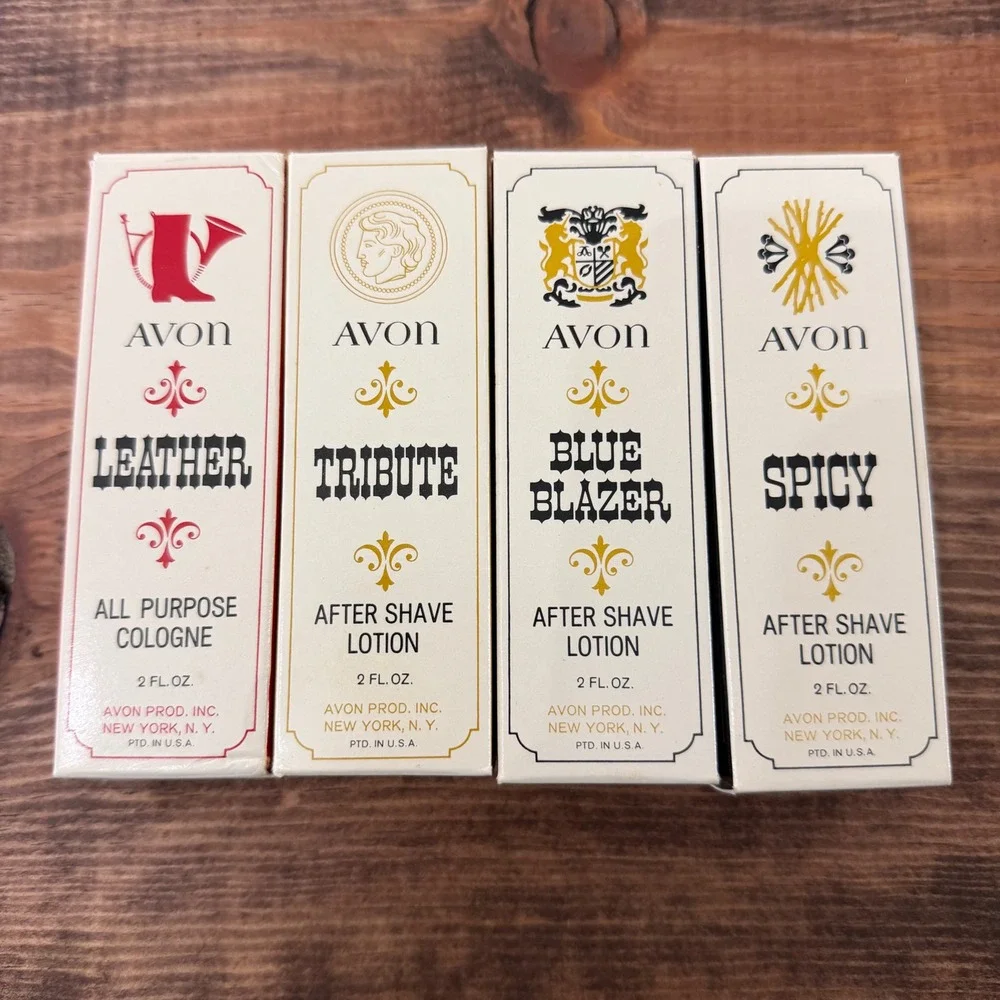 Vintage Avon Father's Day Fragrance & Aftershave Collection Set 4 2oz Bottles